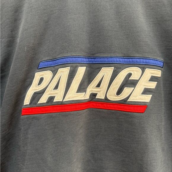 Palace Skateboards Washed Navy Embroidered Logo Crewneck Sweatshirt L - Picture 5 of 10
